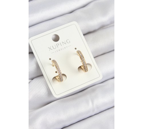 Xuping Zirkon Taşlı I Model Gold Renk Kadın Küpe