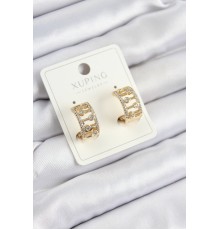 Xuping Zirkon Taşlı Çit Halka Model Gold Renk Kadın Küpe