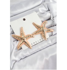 Pirinç Krem Deniz Yıldızı Model Vintage Kadın Küpe