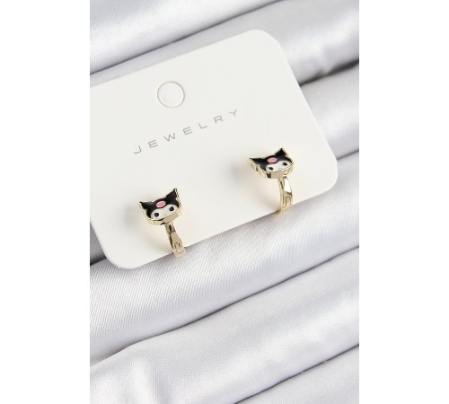 Pirinç Kuromi Model Gold Renk Çocuk Küpe