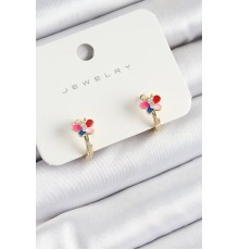 Pirinç Zirkon Taşlı Kelebek Model Gold Renk Çocuk Küpe