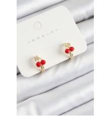 Pirinç Kiraz Model Gold Renk Çocuk Küpe