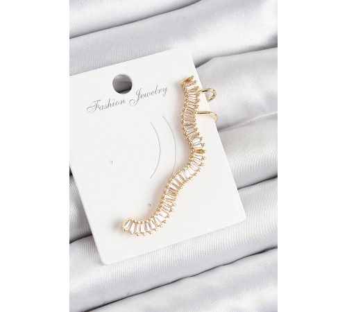 Pirinç Su Yolu Model Gold Renk Sağ Kıkırdak Küpe