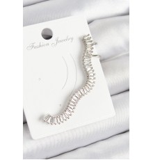 Pirinç Su Yolu Model Gümüş Renk Sağ Kıkırdak Küpe