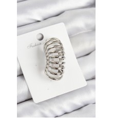 Pirinç Yay Model Gümüş Renk Sağ Kıkırdak Küpe