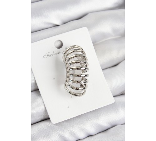 Pirinç Yay Model Gümüş Renk Sağ Kıkırdak Küpe