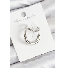 Pirinç Halka Model Gümüş Renk Sağ Kıkırdak Küpe