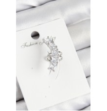 Pirinç Zirkon Taşlı Model Gümüş Renk Sağ Kıkırdak Küpe
