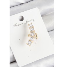 Pirinç Zirkon Taşlı Model Gold Renk Sağ Kıkırdak Küpe