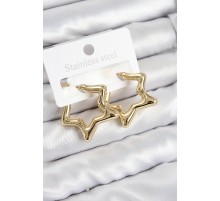 Pirinç Yıldız Model Gold Renk Kadın Küpe