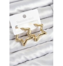 Pirinç Yıldız Model Gold Renk Kadın Küpe