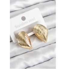 Pirinç İstiridye Model Gold Renk Kadın Küpe