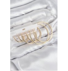 Pirinç Halka Model Gold Renk Kadın Set Küpe