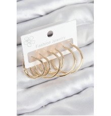 Pirinç Halka Model Gold Renk Kadın Set Küpe