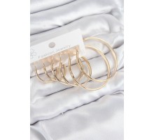 Pirinç Halka Model Gold Renk Kadın Set Küpe