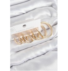 Pirinç Halka Model Gold Renk Kadın Set Küpe