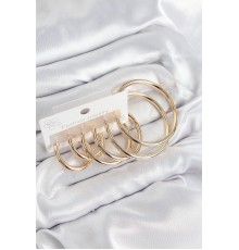 Pirinç Halka Model Gold Renk Kadın Set Küpe