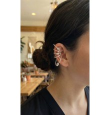 Pirinç Halkalı Model Gümüş Renk Kıkırdak Küpe