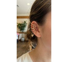 Pirinç Halkalı Model Gold Renk Kıkırdak Küpe