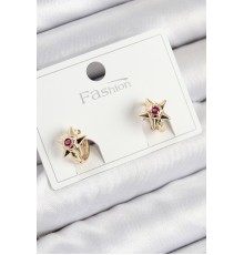 Pirinç Zirkon Taşlı Yıldız Model Gold Renk Çocuk Küpe