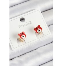 Pirinç Ayıcık Model Gold Renk Çocuk Küpe