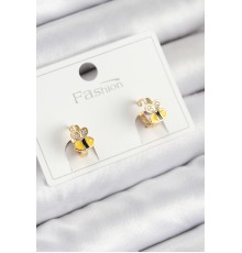 Pirinç Zirkon Taşlı Arı Model Gold Renk Çocuk Küpe
