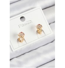 Pirinç Zirkon Taşlı Dondurma Model Gold Renk Çocuk Küpe