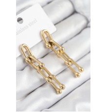 316L Çelik Sallantılı Tifany Model Gold Renk Kadın Küpe