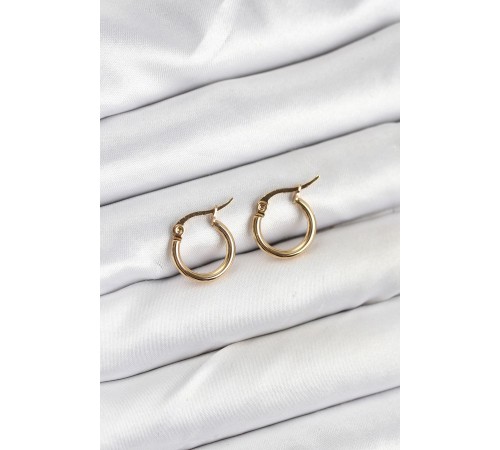 316L Çelik Gold Renk 12 mm Halka Kadın Küpe