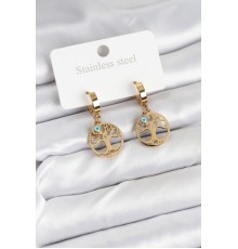 316L Çelik Yaşam Ağacı Model Kadın Küpe