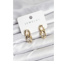 Pirinç Gold Renk Zincir Model Kadın Küpe