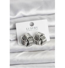 Pirinç Sarmal Gümüş Renk Kadın Küpe