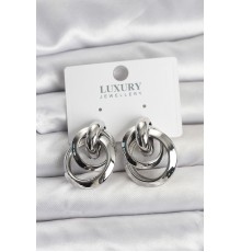 Gümüş Renk Halka Model Pirinç Kadın Küpe