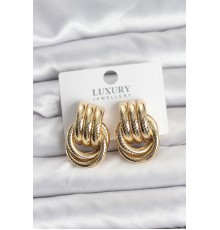 Gold Renk Halka Modelli Pirinç Kadın Küpe