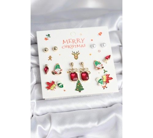 8 Çift Yılbaşı Temalı Kadın Küpe