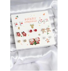 Yılbaşı Temalı Karışık Model 8 Çift Yılbaşı Temalı Kadın Küpe Seti