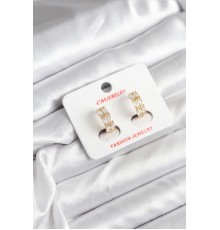 14K Gold Renk Kaplama Zirkon Taşlı CM Kadın Küpe