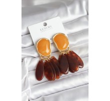 Pirinç Gold Renk Vintage Model Kadın Küpe