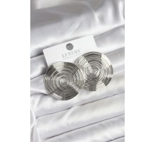 Pirinç Gümüş Renk Circle Model Kadın Küpe