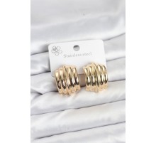 Vintage Model 316L Çelik Gold Renk Kadın Küpe