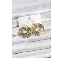 Gold Renk Pirinç Vintage Kadın Küpe