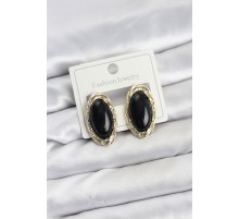 Siyah Badem Model Vintage Kadın Küpe