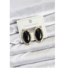 Siyah Badem Model Vintage Kadın Küpe