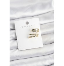 Gold Renk Zirkon Taşlı Pirinç Kıkırdak Küpe