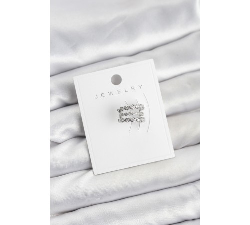 Gümüş Renk Zirkon Taşlı Pirinç Kıkırdak Earcuff Küpe