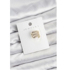 Pirinç Gold Renk Zirkon Taşlı Earcuff Kıkırdak Küpe