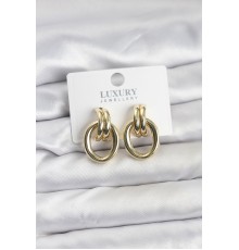 Gold Renk Pirinç Vintage Kadın Küpe