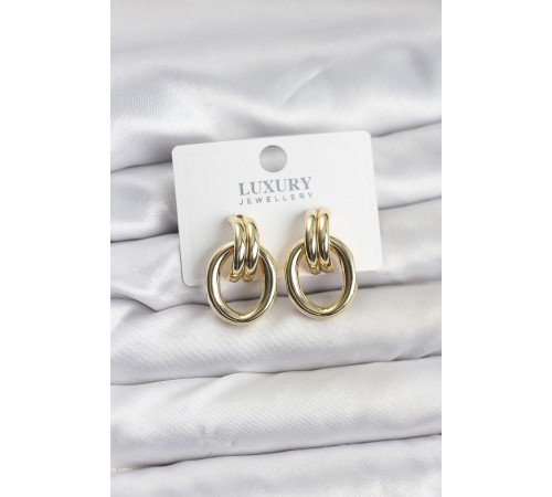 Gold Renk Pirinç Vintage Kadın Küpe