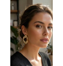 Vintage Gold Renk Pirinç Kadın Küpe