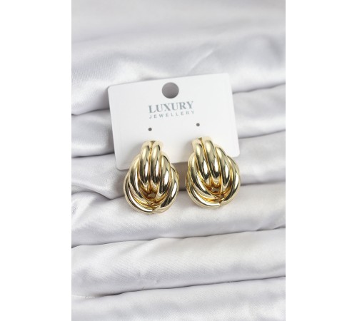 Pirinç Gold Renk Vintage Kadın Küpe